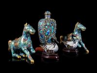 Four Chinese Enamel on Metal Articles
