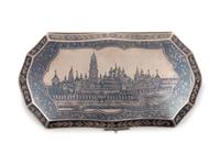 A Russian Niello Silver Cigarette Case