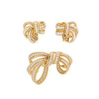 BICOLOR GOLD AND DIAMOND DEMI PARURE