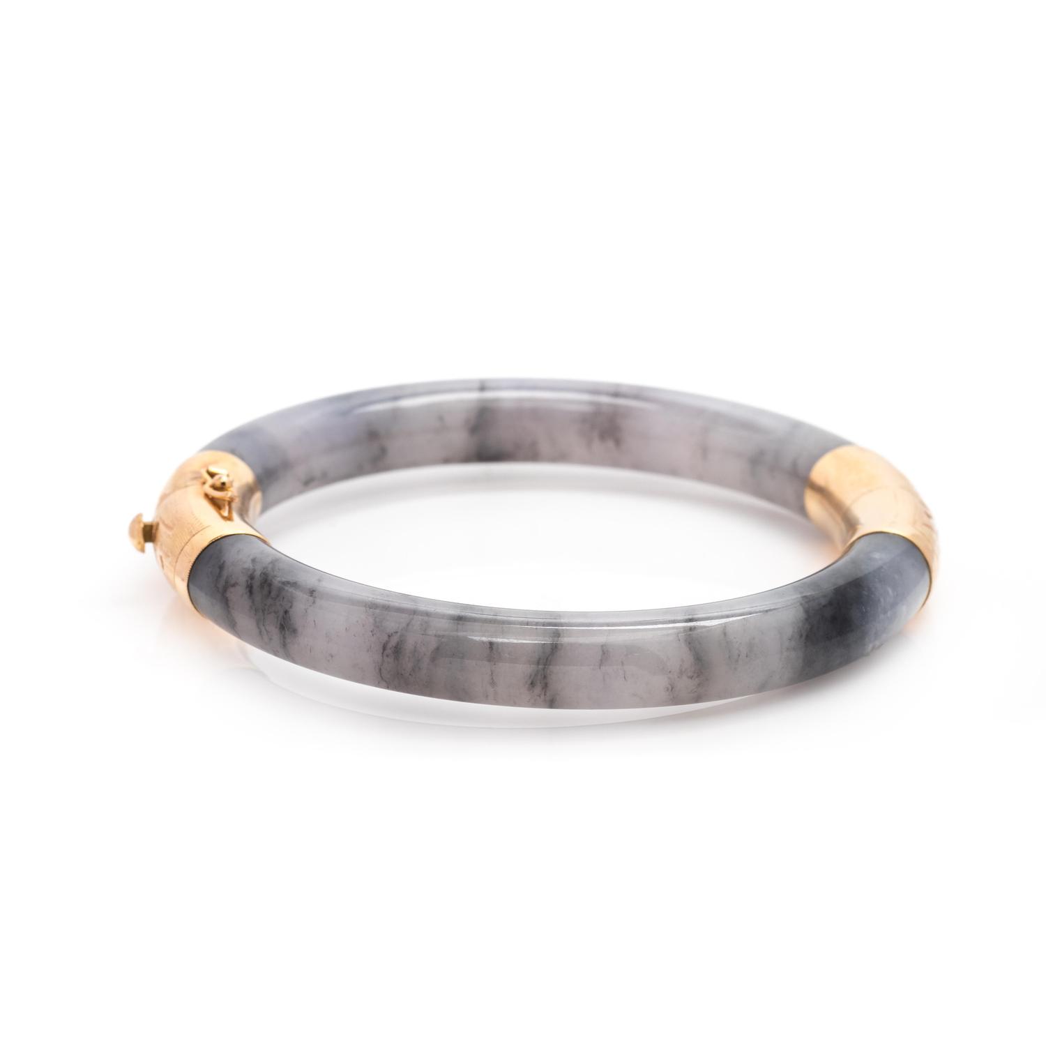 Icy Grey Jade Bangle Bracelet