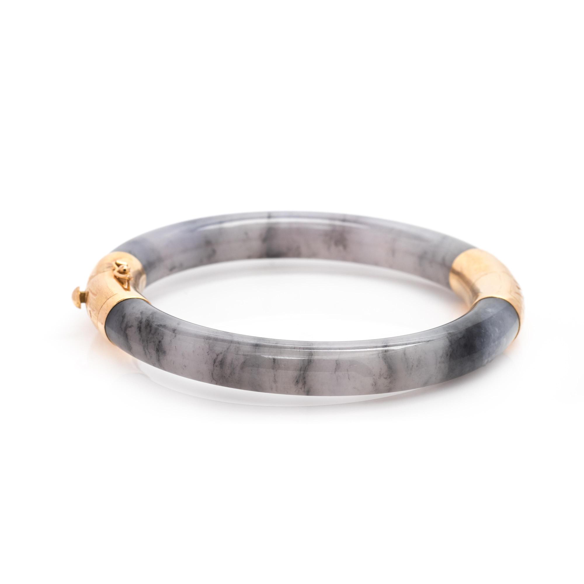 Icy Grey Jade Bangle Bracelet