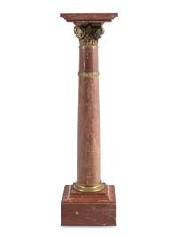 A French Gilt Bronze and Veined Red Marble Pedestal