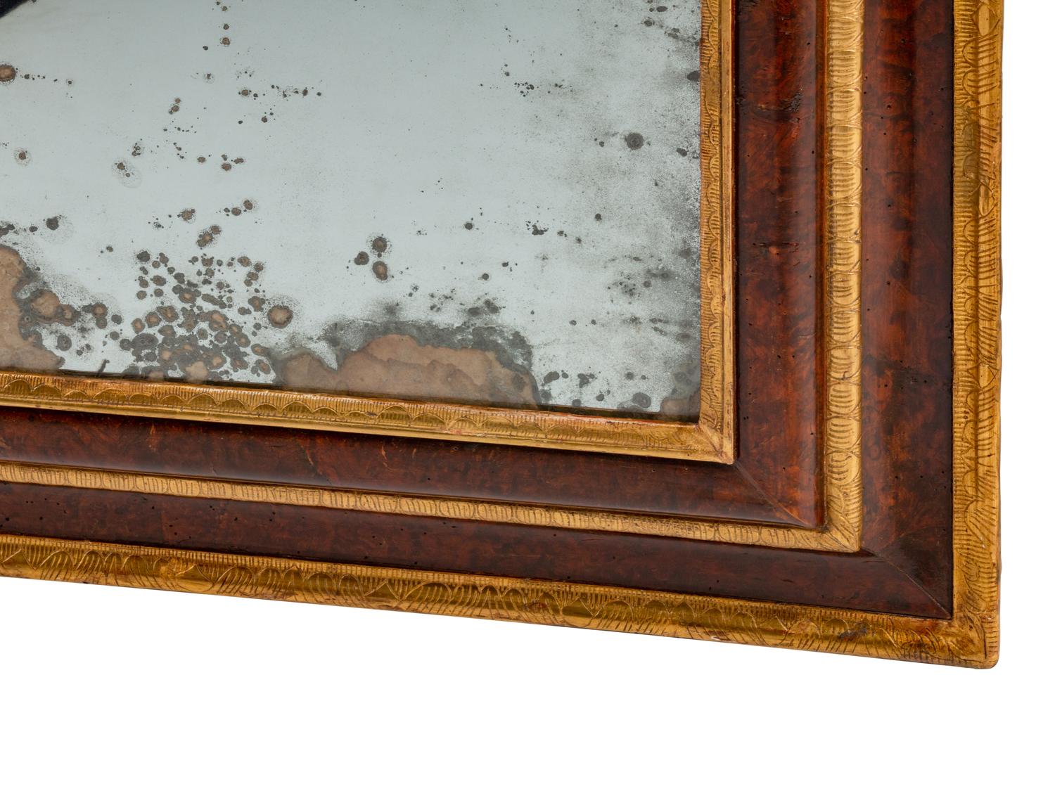 A Dutch Rococo Parcel-Gilt Walnut Mirror — 18TH CENTURY