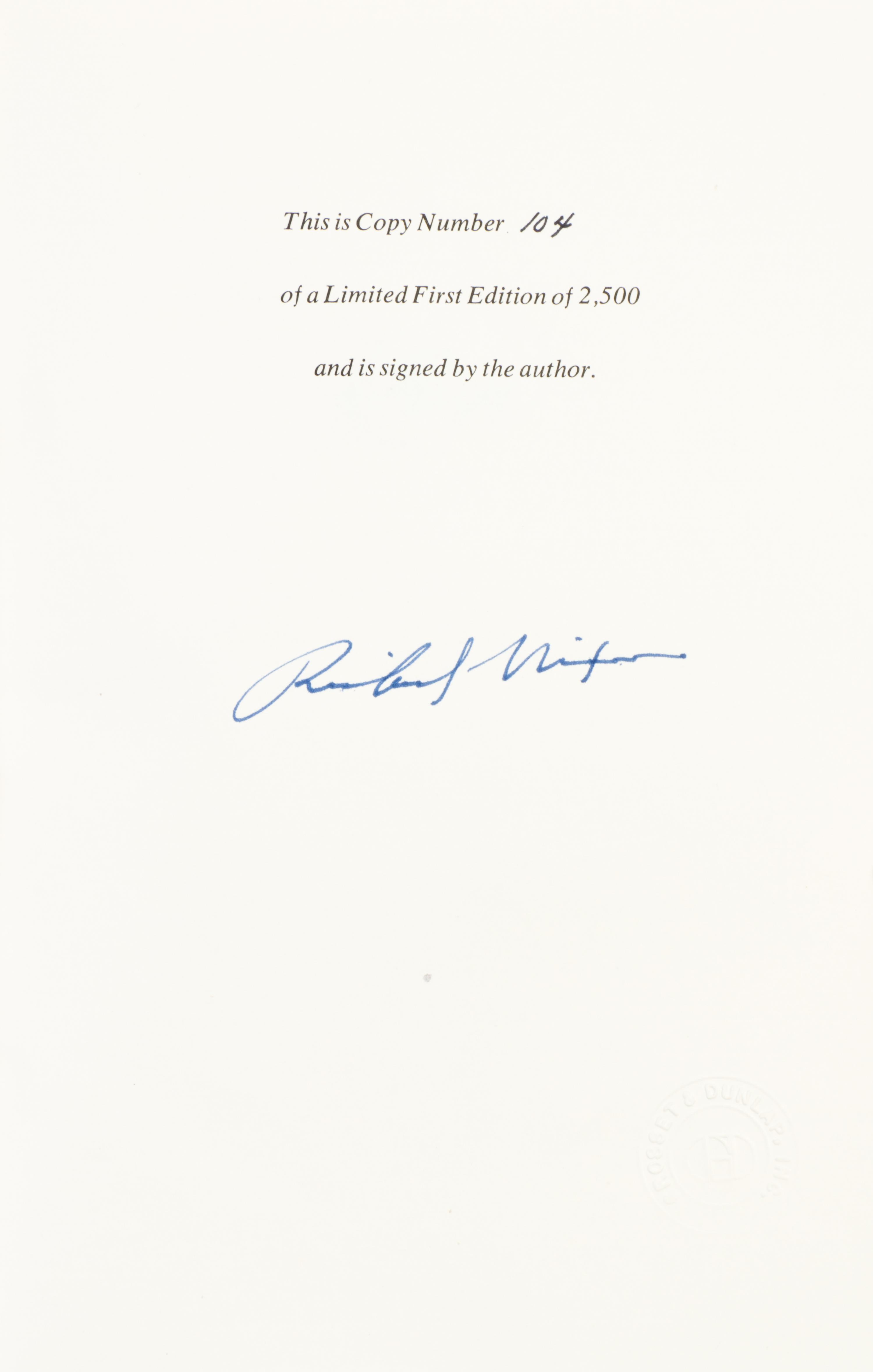 NIXON, RICHARD. The Memoirs of Richard Nixon. New York, (1978). Limited ed., signed.
