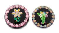 Paul Ysart, (Spanish, 1904-1991), two color ground paperweights