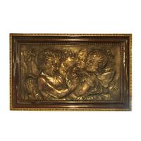 A Brass Putti Placard 26" W x 1" D x 17" H — Italy, 19th Century