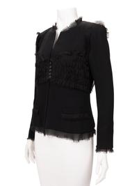Chanel Wool Jacket with Ruched Chiffon, 1990-2000s