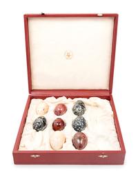 A Collection of Sixty-Six Russian Hardstone and Semi-Precious Stone Eggs