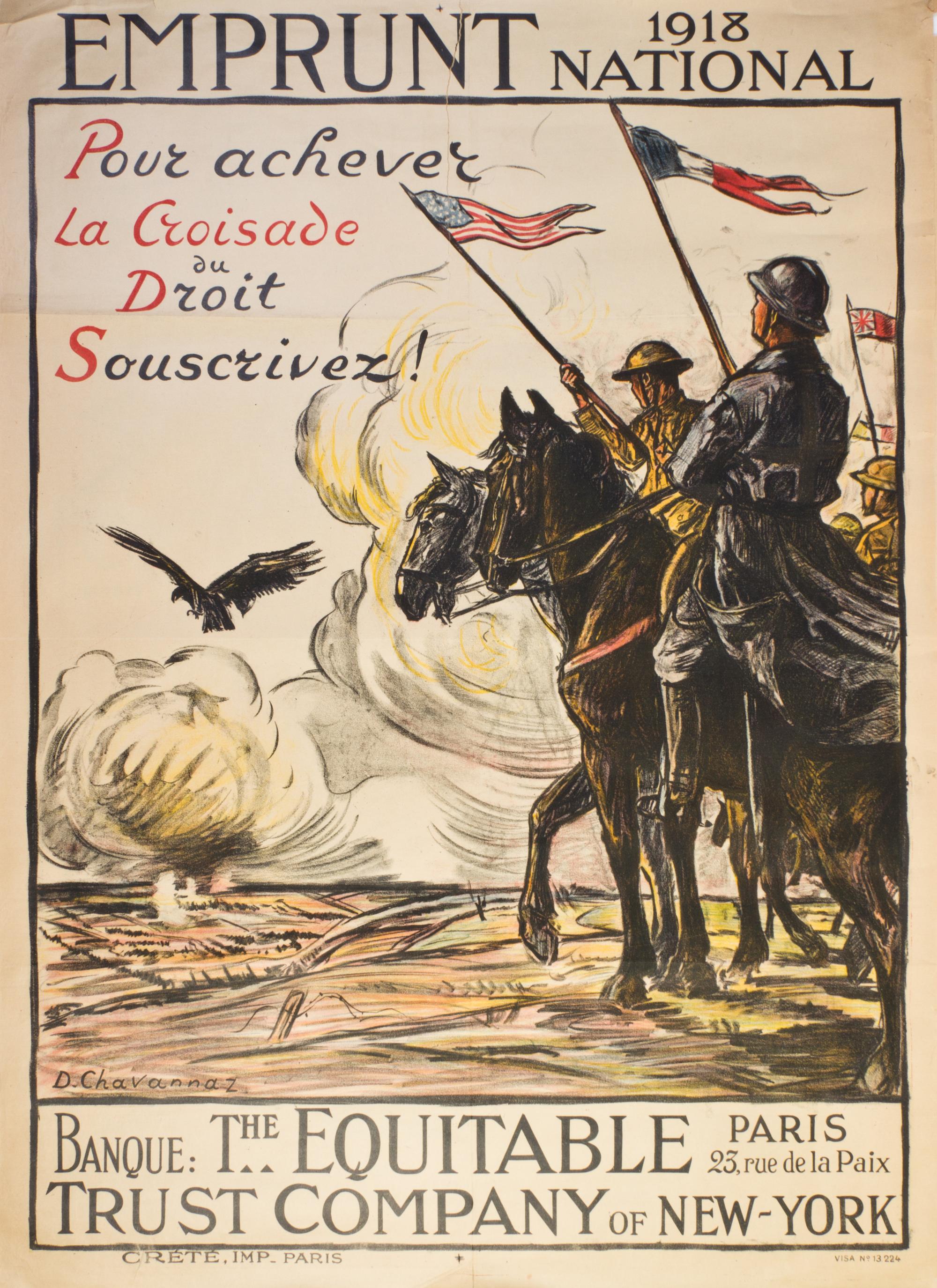 (WWI POSTERS) CHAVENNEZ, D. Three WWI propaganda posters.