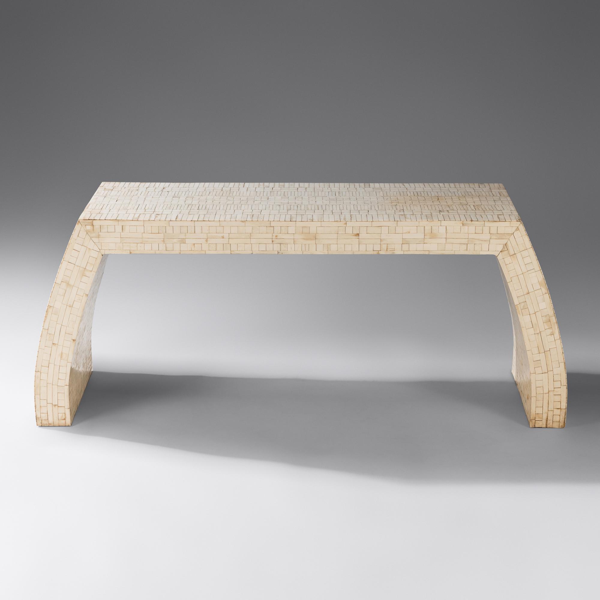 Bone Tile Veneered Console Table