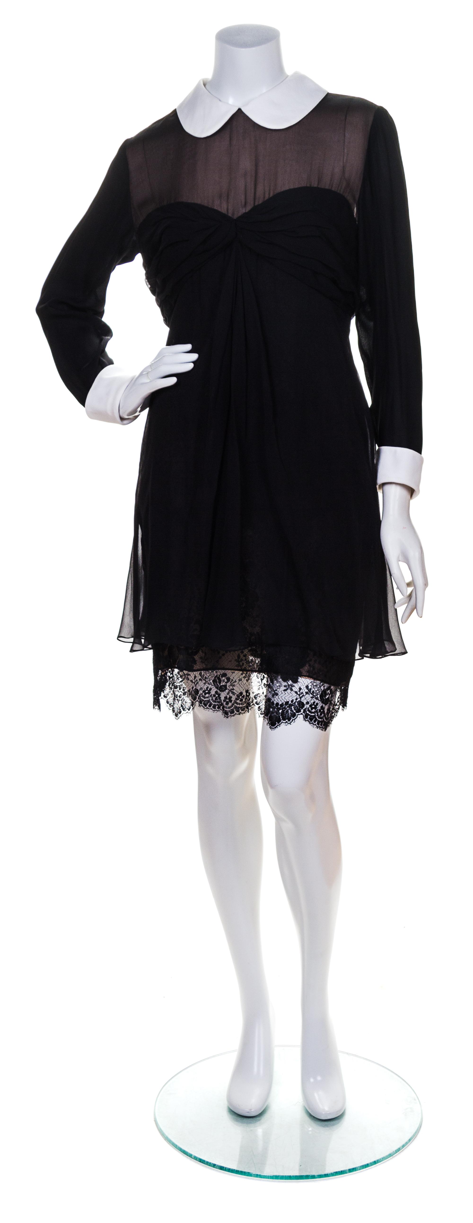 A Bill Blass Black Chiffon Cocktail Dress,