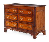 A George III Inlaid Oak Mule Chest