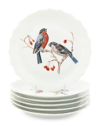A Set of Six Limoges Porcelain Dessert Plates
