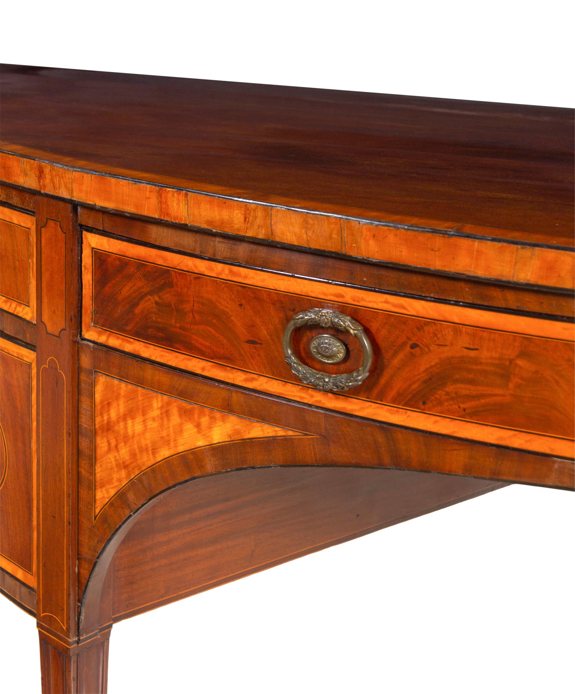 A George III Satinwood and Ebony-Banded Mahogany Sideboard