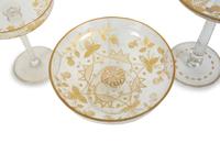 Three French Gilt Etched Glass Compotes — 19TH CENTURY