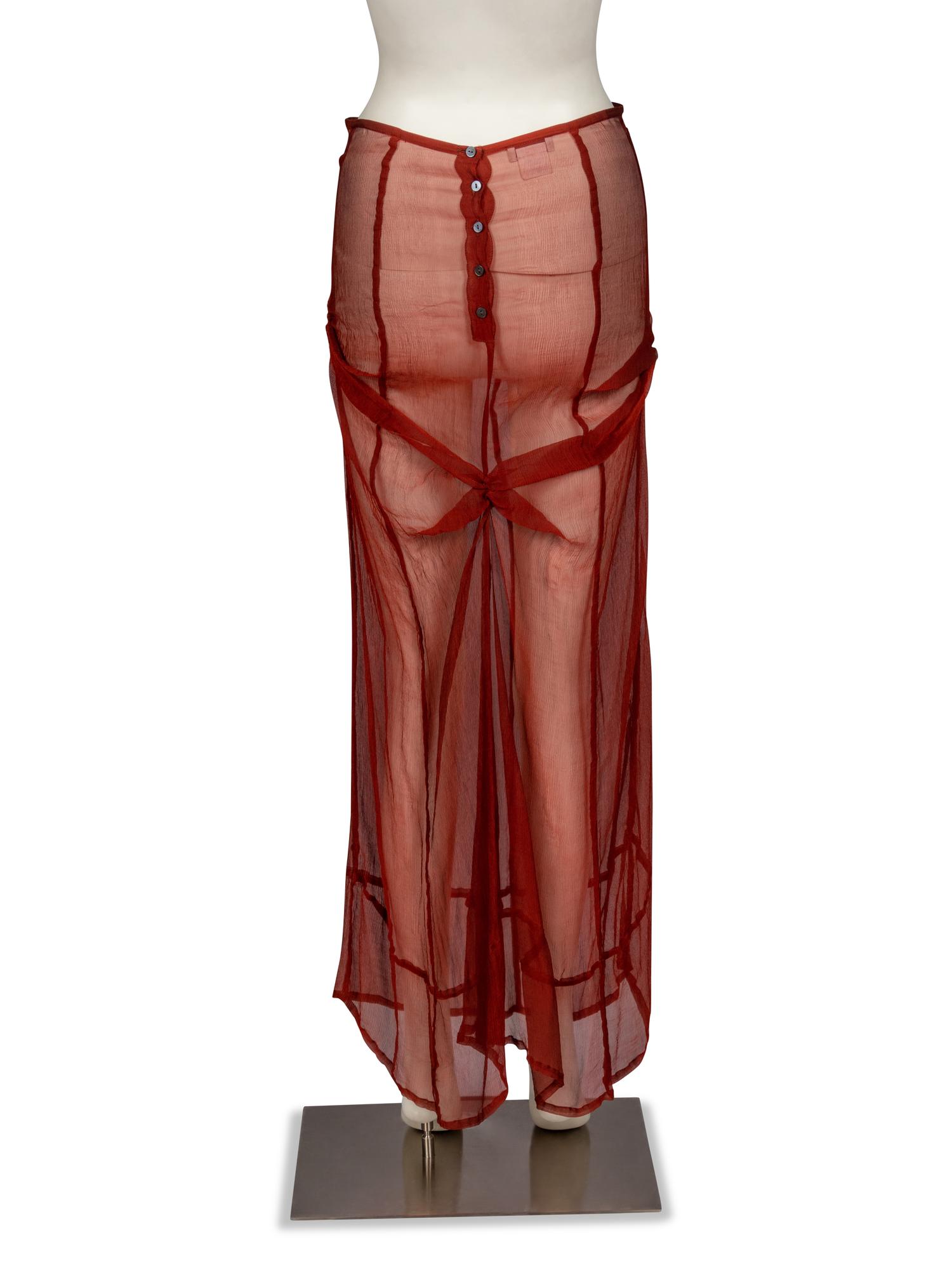 Dries Van Noten Faux Fur Jacket and Chiffon Skirt with Two Commes des Garçons Blouses