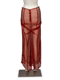 Dries Van Noten Faux Fur Jacket and Chiffon Skirt with Two Commes des Garçons Blouses