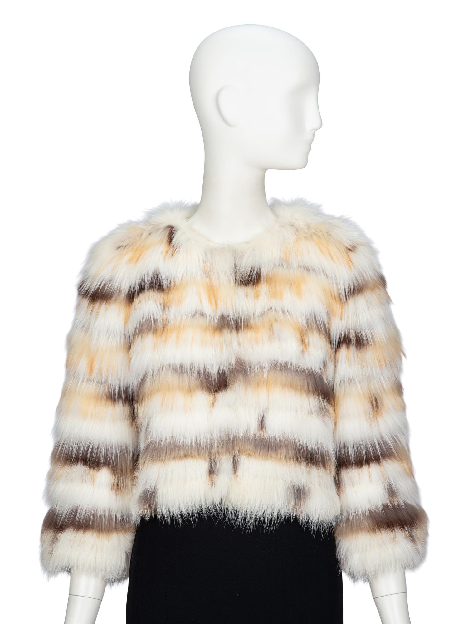 CARMEN MARC VALVO, GOLDEN CROSS FOX FUR JACKET - UNSOLD, FOR TAG SALE