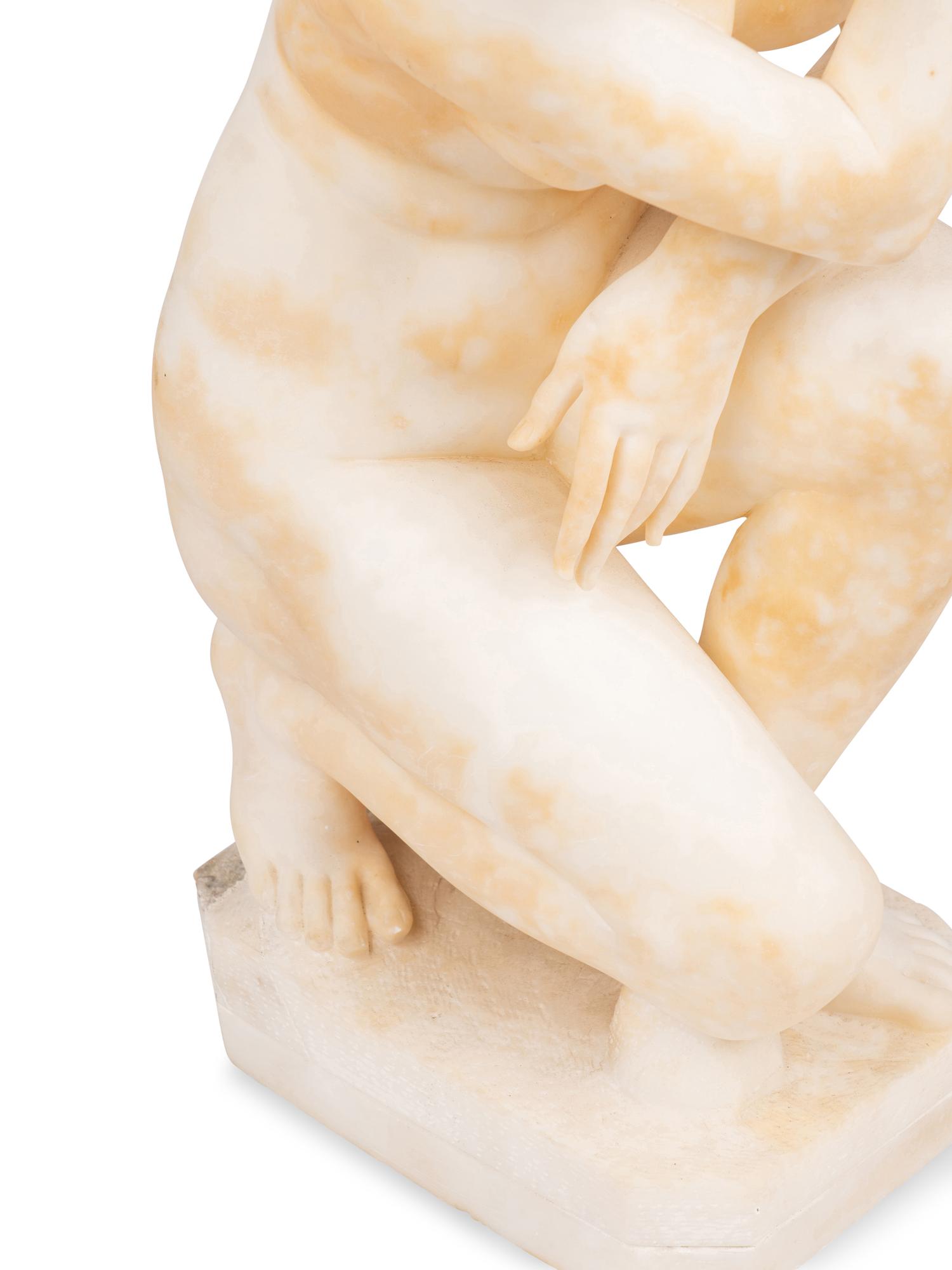 An Alabaster Figure of Crouching Venus