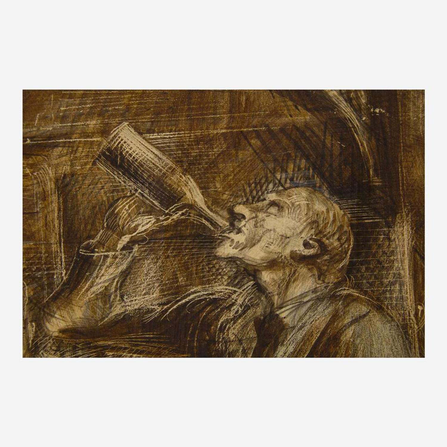 Reginald Marsh (American, 1898-1954) Bus Stop; with Study verso (Double-Sided Work)