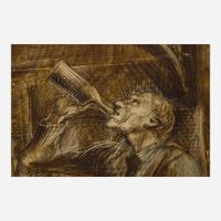 Reginald Marsh (American, 1898-1954) Bus Stop; with Study verso (Double-Sided Work)