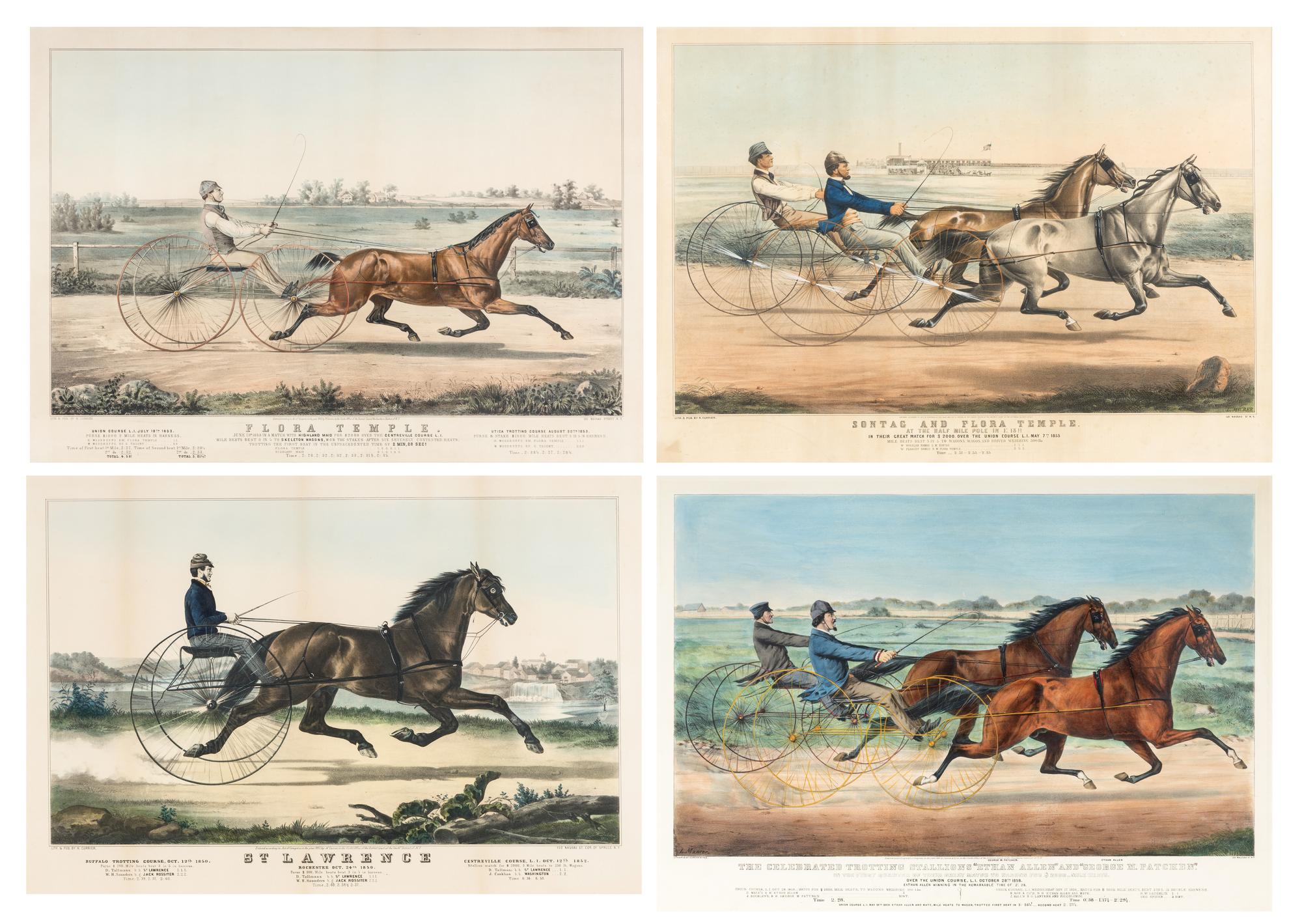 [HORSE RACING SCENES] -- CURRIER and IVES, publishers -- After Henri Delattre, Otto Knirsch, or , Louis Maurer