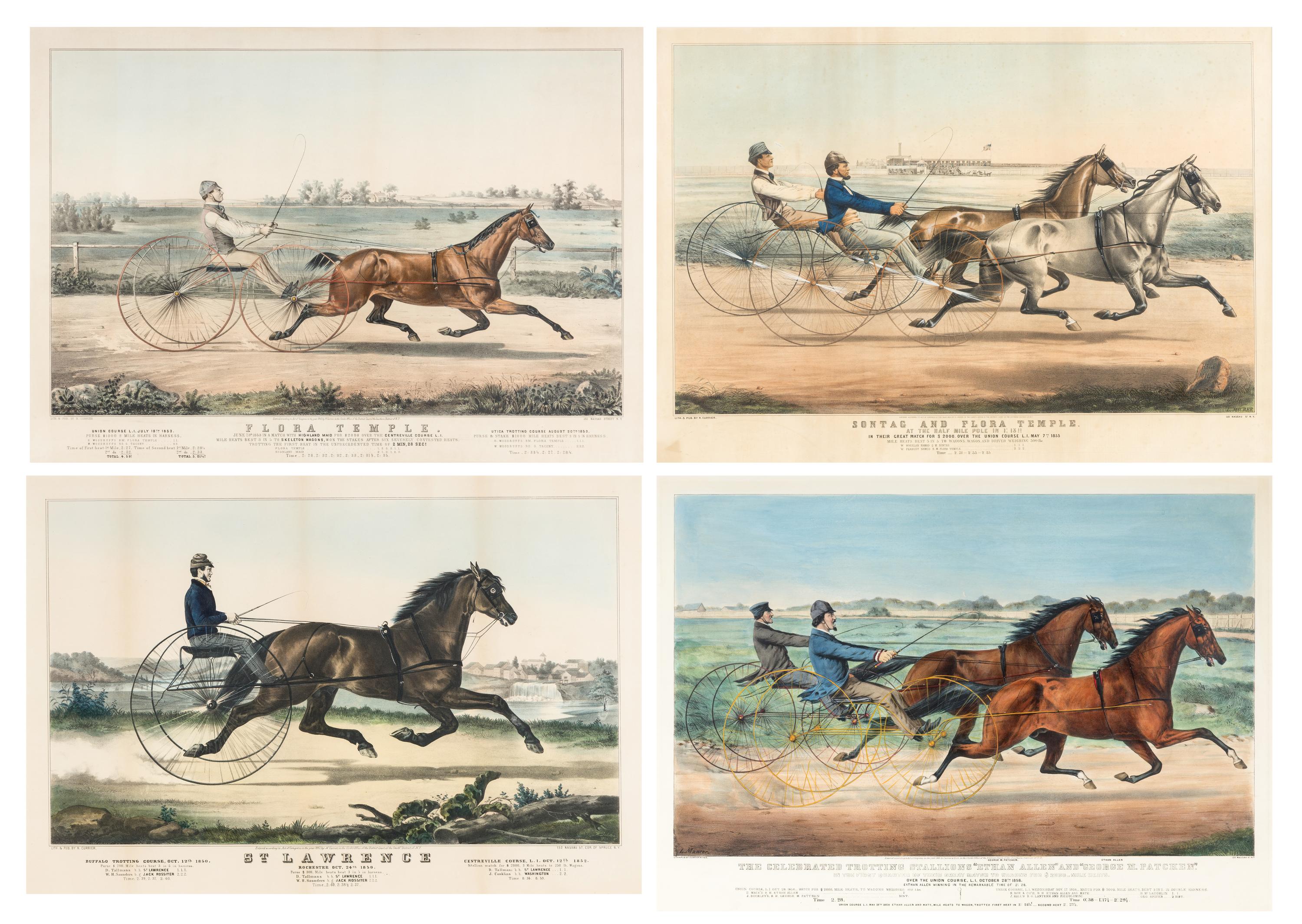 [HORSE RACING SCENES] -- CURRIER and IVES, publishers -- After Henri Delattre, Otto Knirsch, or , Louis Maurer