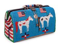 Sioux Beaded "Doctor's Bag", with American Flags and Pinto Ponies