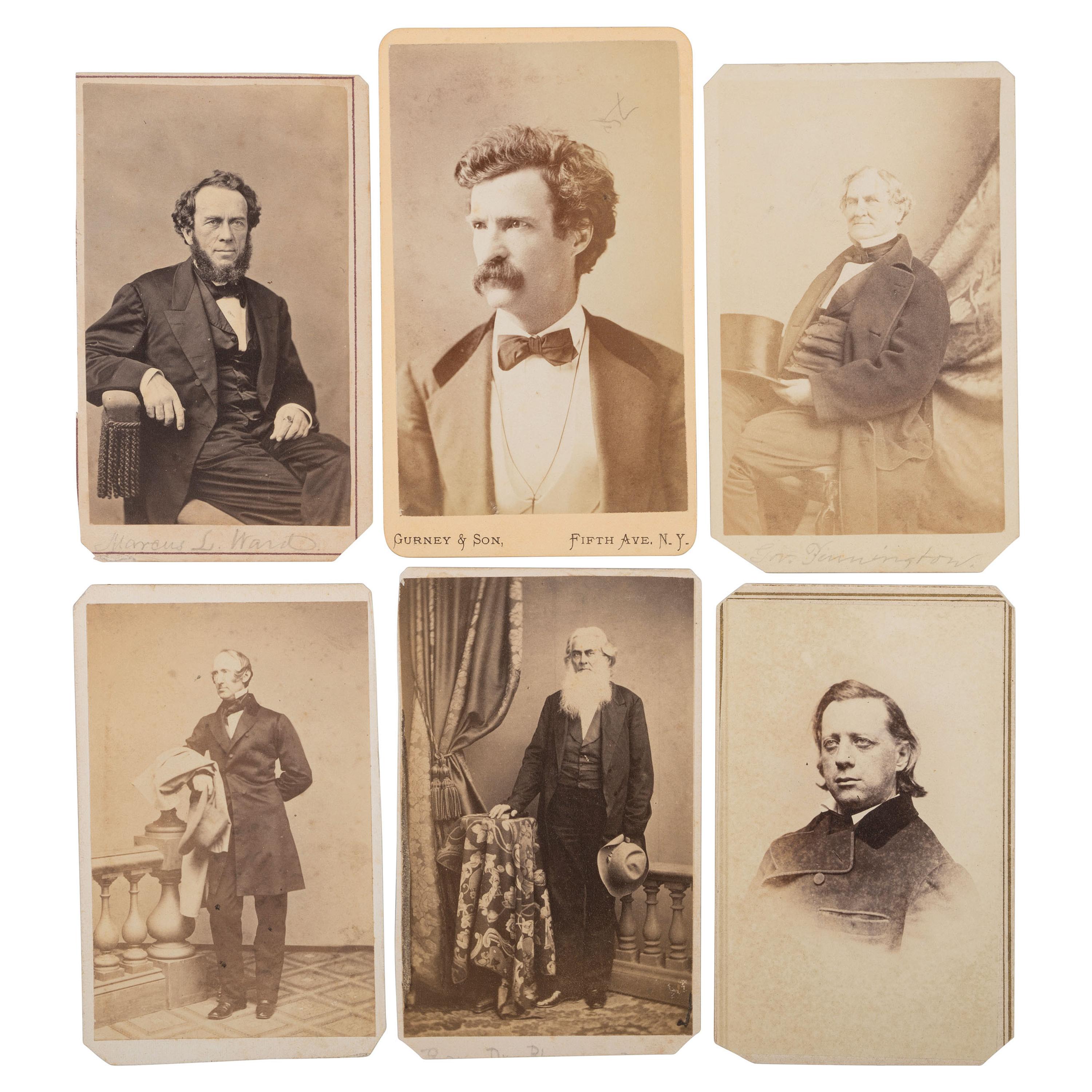 [CIVIL WAR]. CDV album featuring important military figures, politicians, clergymen, writers, and other prominent personalities of the era.