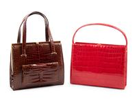 Two Lucille de Paris Alligator Handbags, 1960-80s