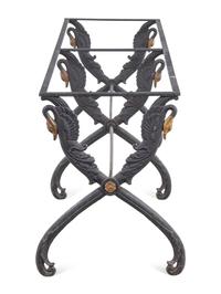 An Empire Style Parcel Gilt Iron Console Table Base