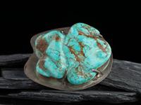 Sterling Silver Bolo Slide with Large Carved Turquoise Frog