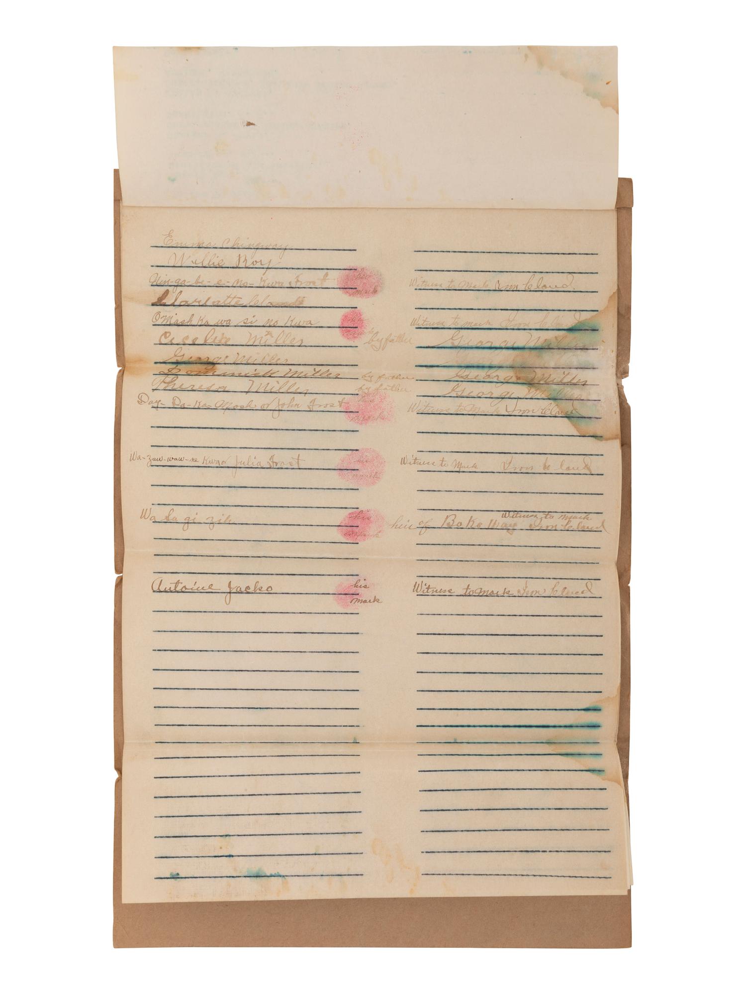 [NATIVE AMERICAN]. ARMSTRONG, Charles D. (1866-1931). Papers of Charles D. Armstrong of the Bad River Band of the Lake Superior Tribe of Chippewa Indians, including letters, documents, maps, and photographs.