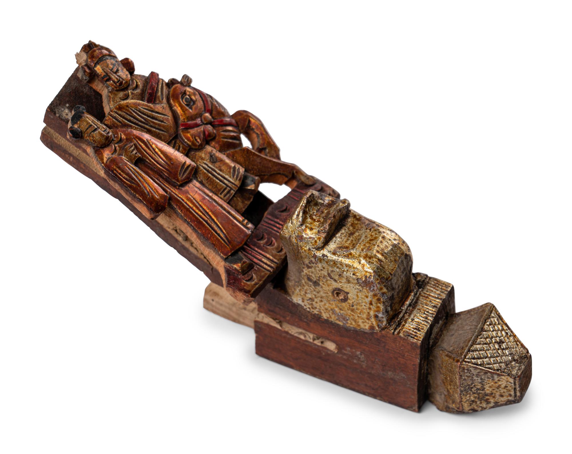 A Group of Chinese Gilt and Red Lacquered Wood Fragments