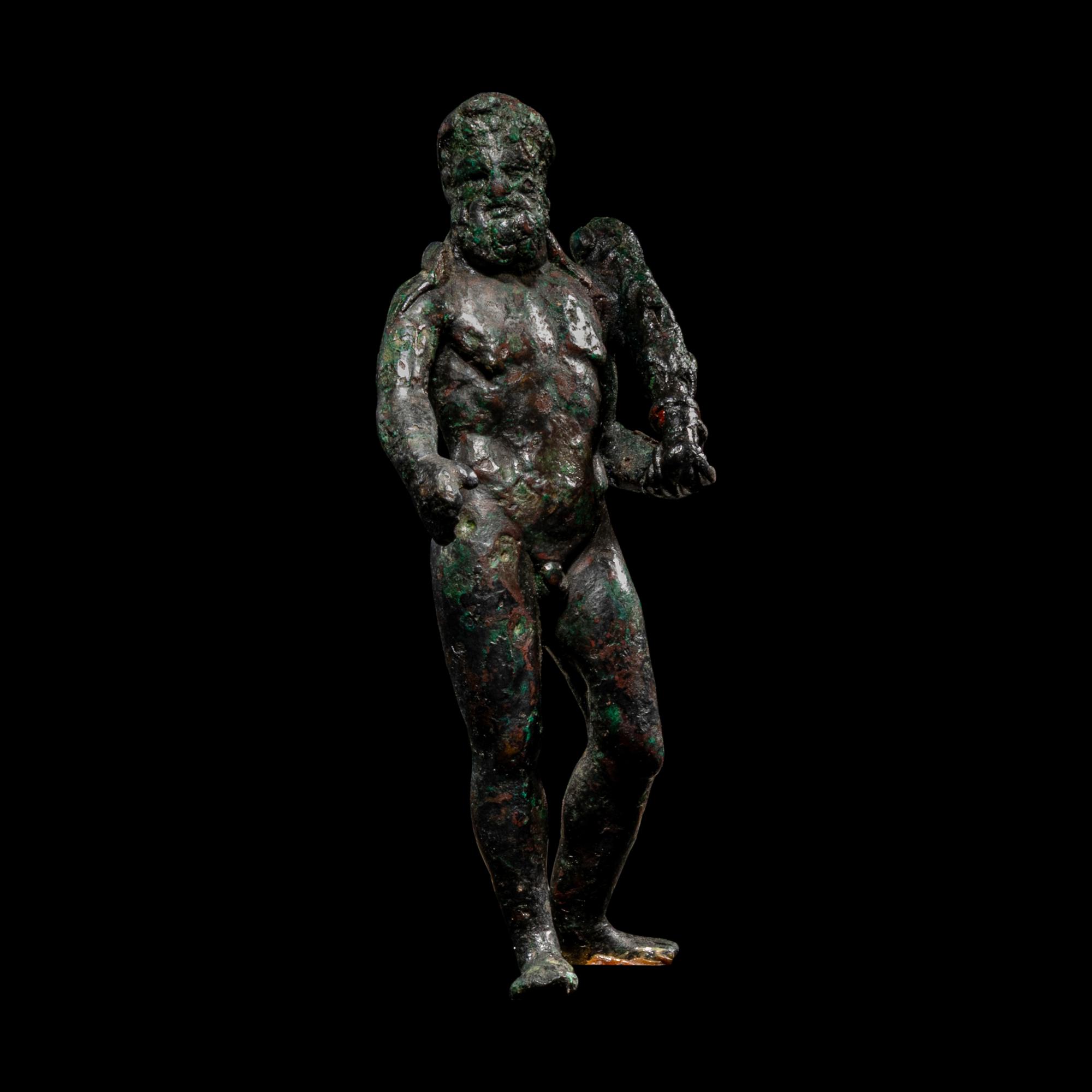 A Roman Bronze Statuette of Hercules