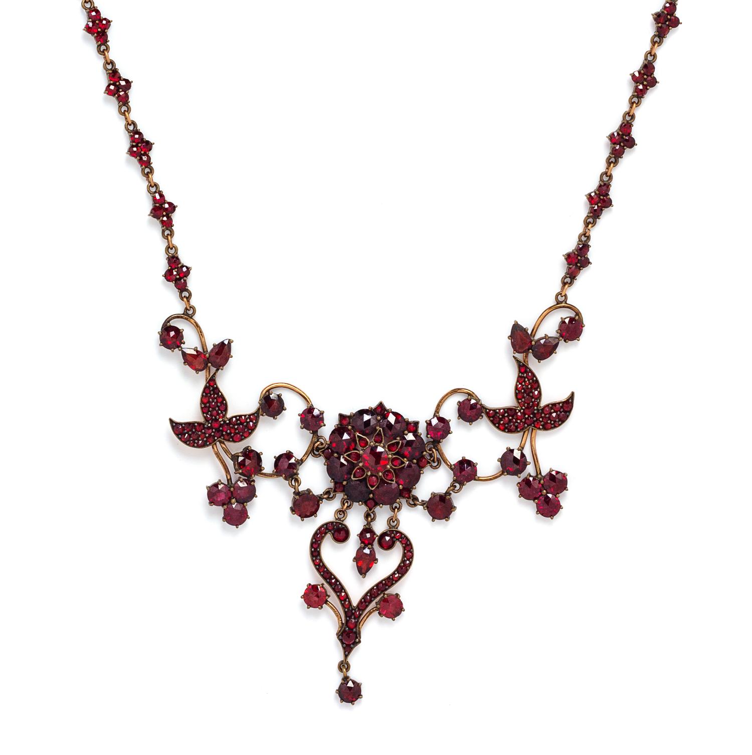 A Victorian Gold Filled Bohemian Garnet Necklace,