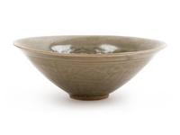 A Moulded Yaozhou Celadon Glazed 'Boys' Porcelain Bowl