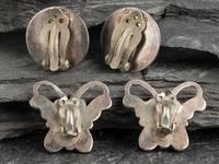 Sterling Silver and Turquoise Shadowbox Clip Earrings, PLUS