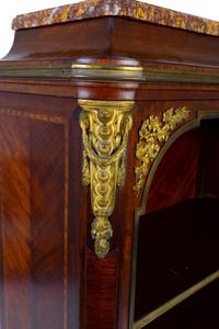 A French Empire Style Gilt Bronze Mounted Mahogany Marble Top Bibliotheque — 19TH CENTURY