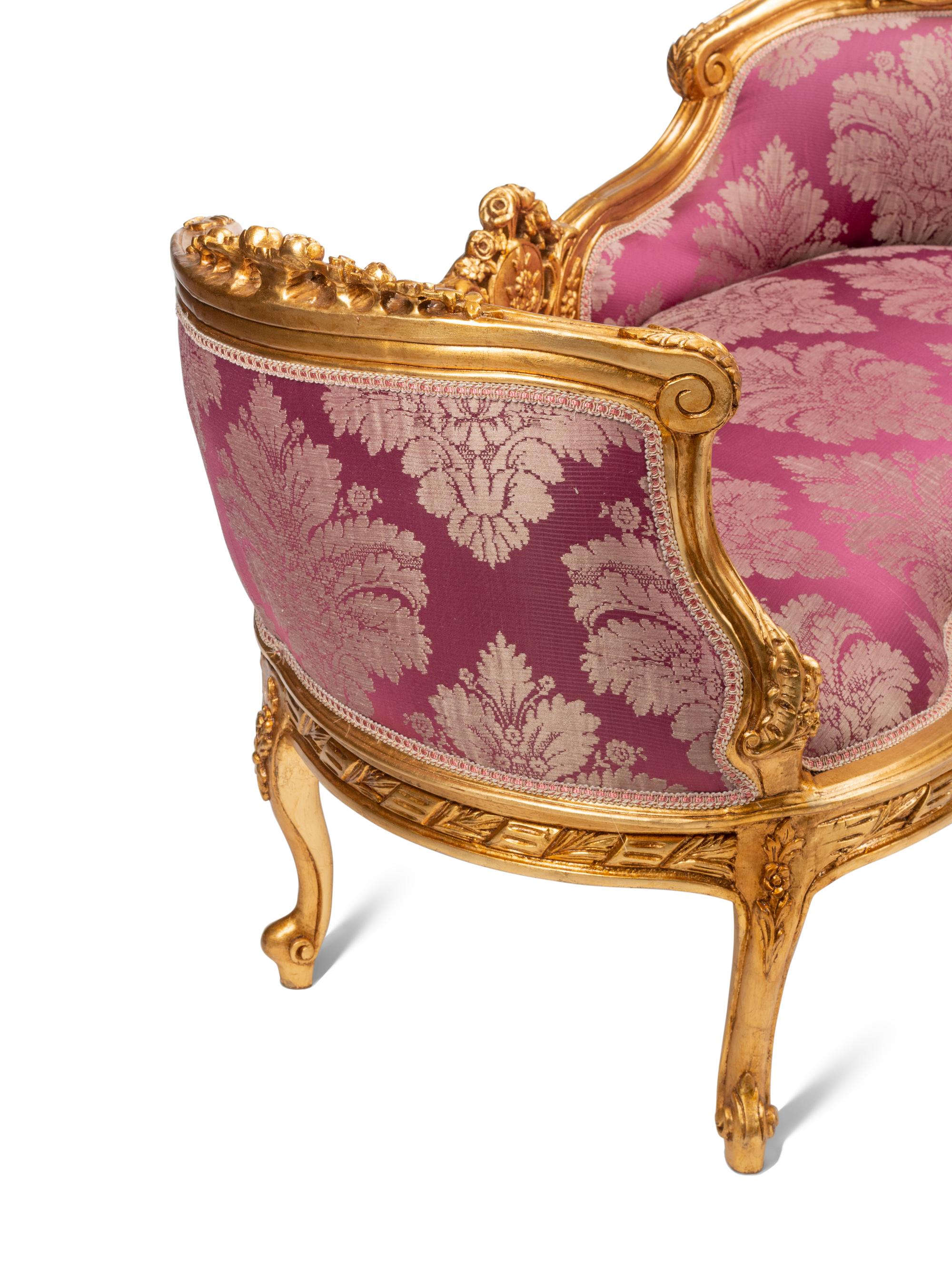 A Pair of Louis XV Style Giltwood Window Seats