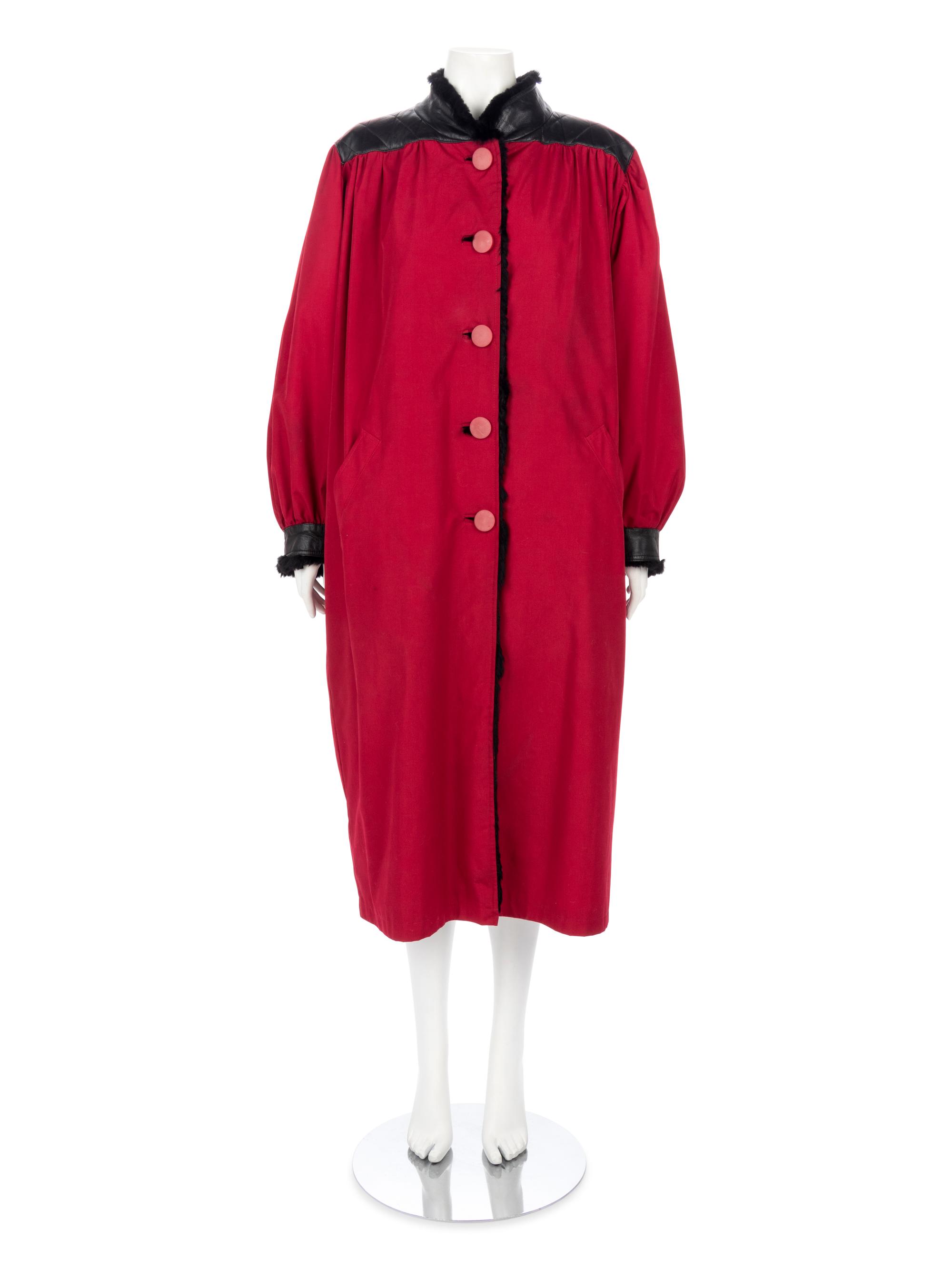 Two Designer Coats; One Yves Saint Laurent, One Pauline Trigère,