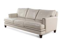 A Leather-Upholstered Nailhead Decorated Three-Seat Sofa