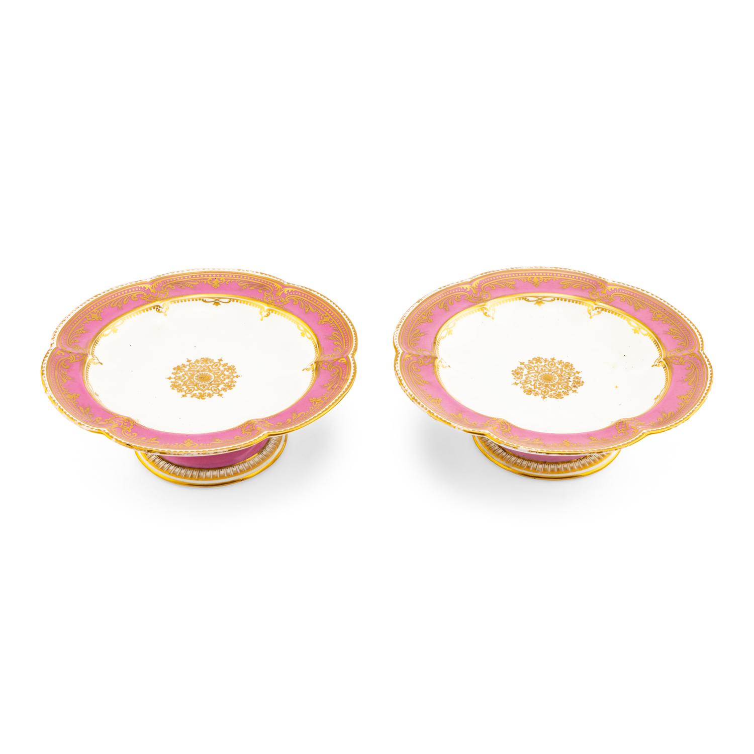 A Pair of Coalport Porcelain Dessert Stands