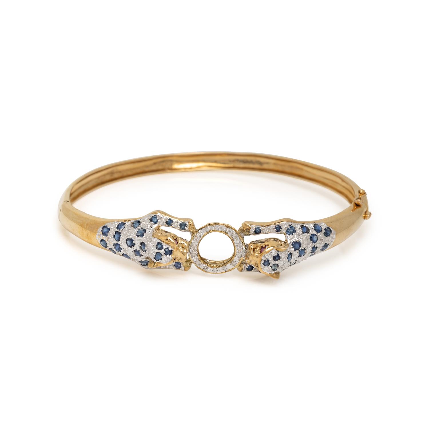 SAPPHIRE AND DIAMOND PANTHER BRACELET