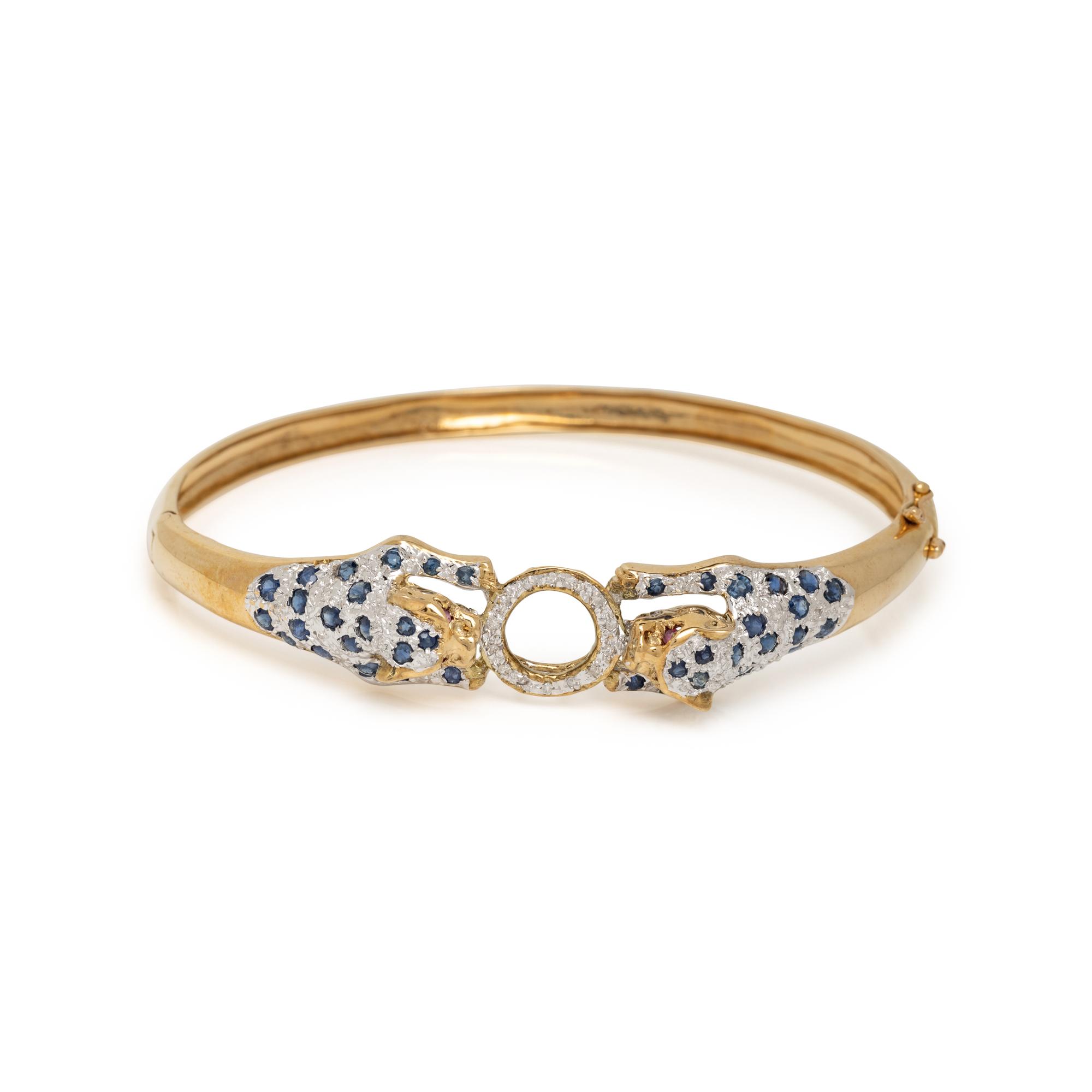 SAPPHIRE AND DIAMOND PANTHER BRACELET