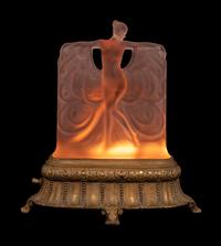 A McKee Frosted Glass Danse de Lumiere Lamp