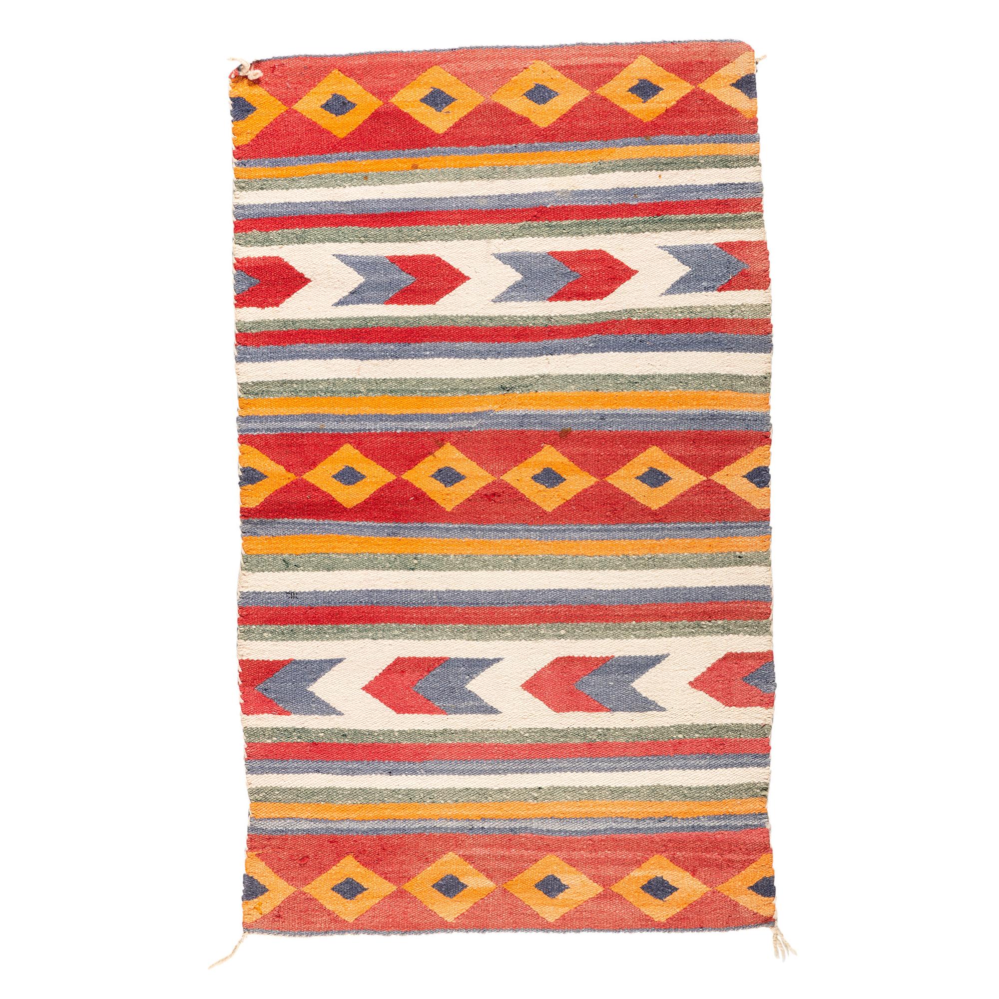 Navajo Diagonal Twill Double Saddle Blanket / Rug