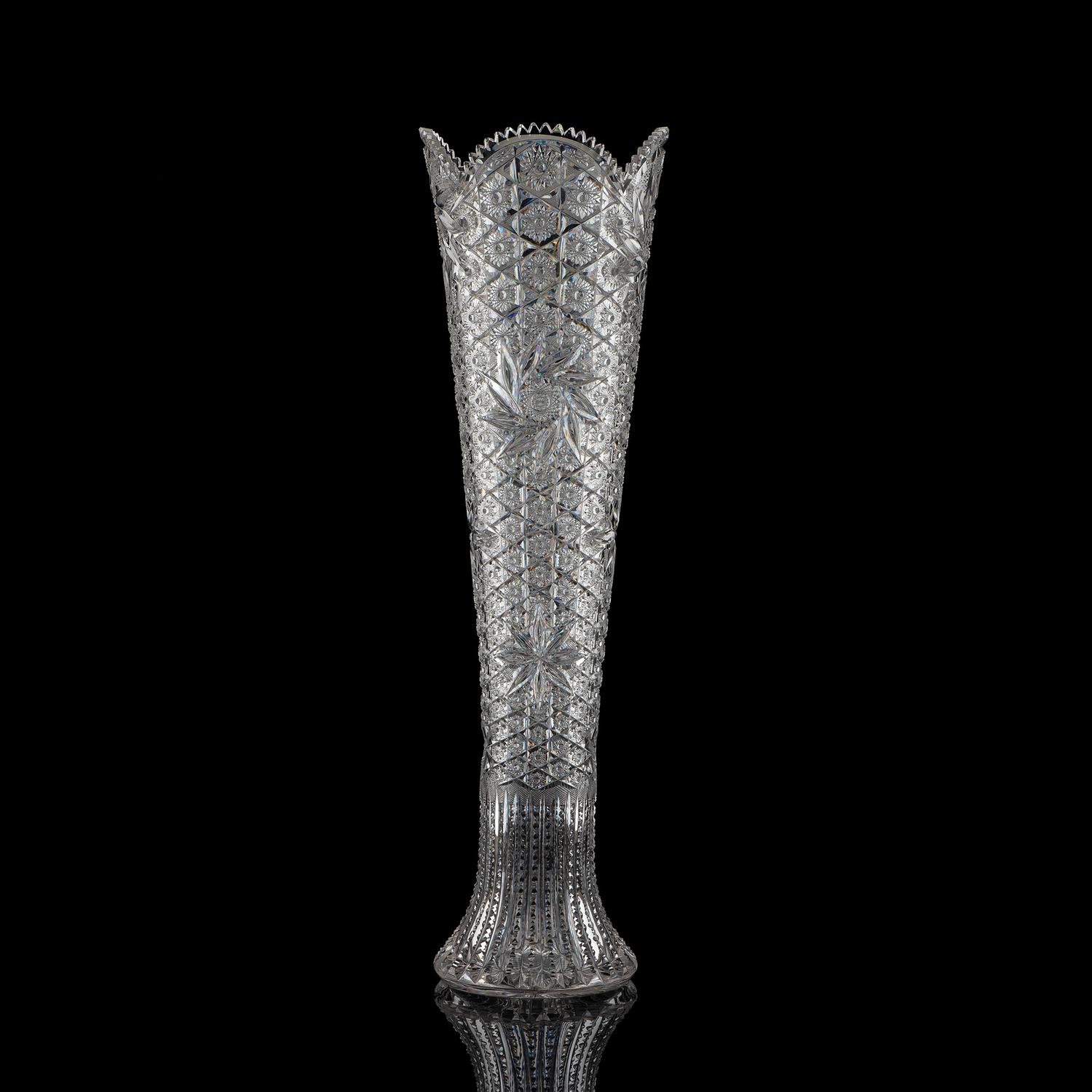 A Rare and Unusually Large Brilliant-Period Cut Glass Vase, Attributed to Dorflinger
