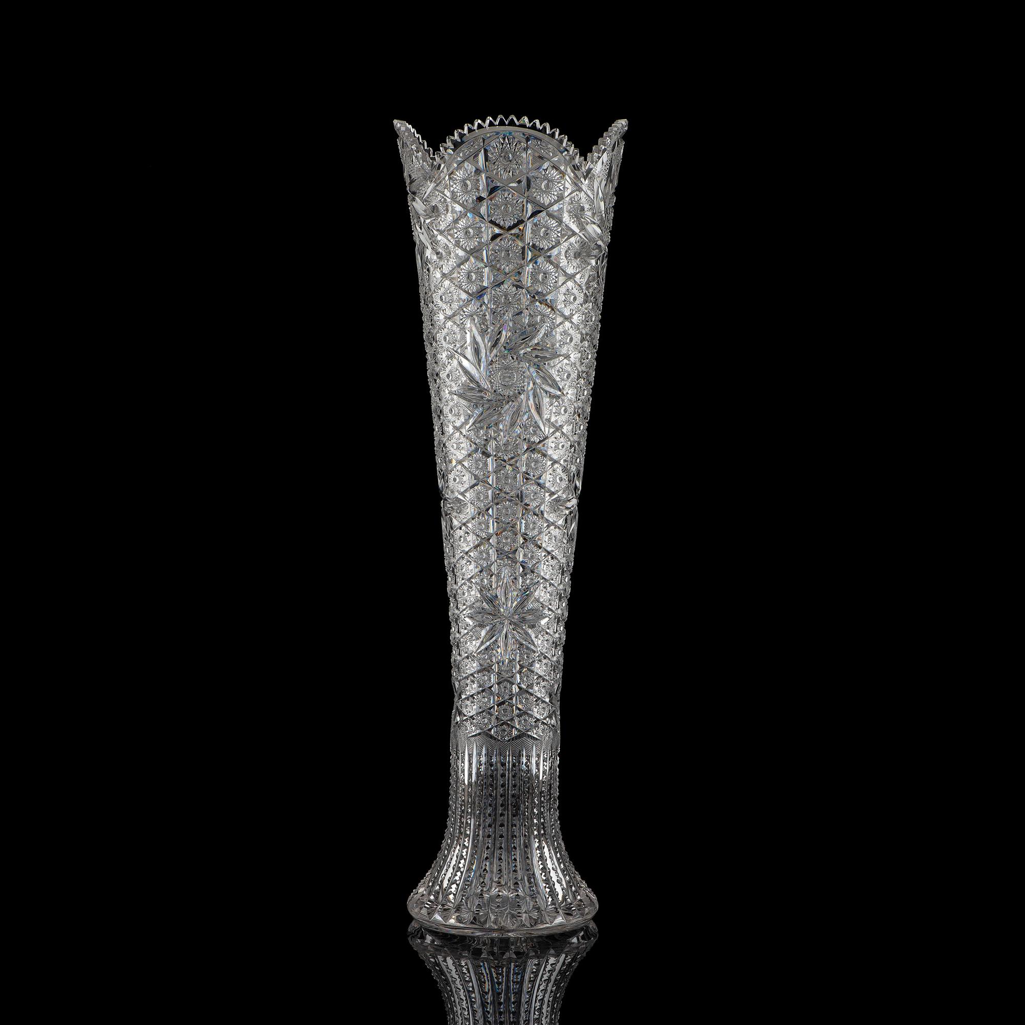A Rare and Unusually Large Brilliant-Period Cut Glass Vase, Attributed to Dorflinger