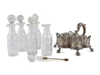 A Victorian Silver Five-Bottle Cruet Frame